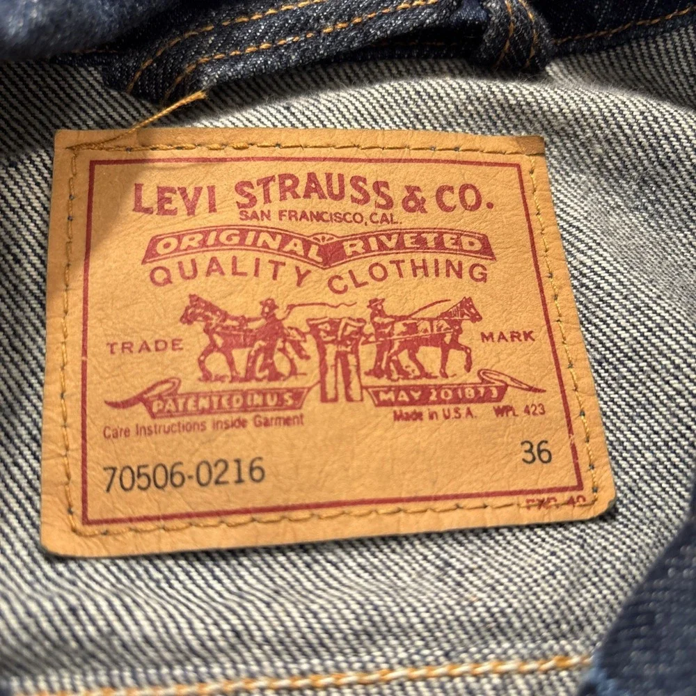 Vintage‎ 80's Levi Denim Trucker Jacket 70506-0216 USA Made Type 3 Sz 36 VTG